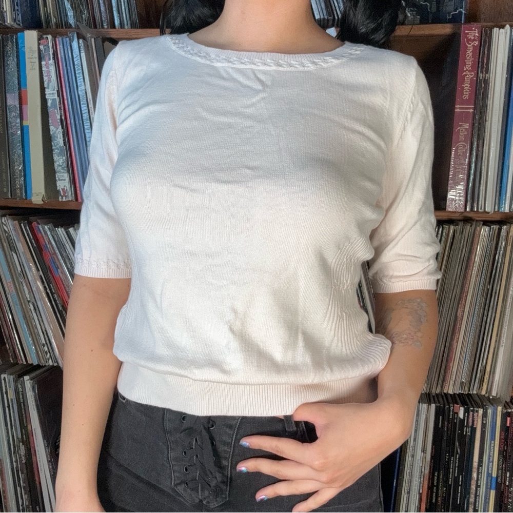 Beige baby girl blouse